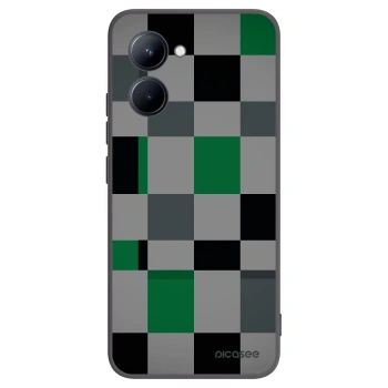 Picasee silikónový čierny obal pre Realme C33 (2023) - Block Grid