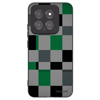 Picasee silikónový čierny obal pre Xiaomi 14 - Block Grid