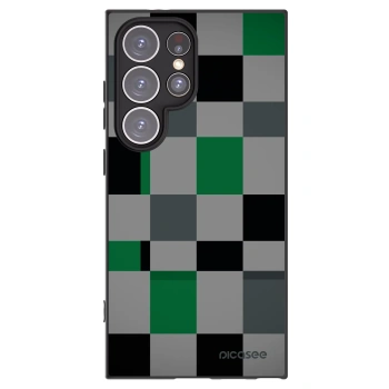 Picasee silikónový čierny obal pre Samsung Galaxy S24 Ultra S928B 5G - Block Grid