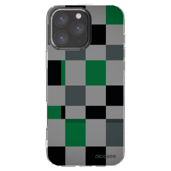 Picasee silikónový prehľadný obal pre Apple iPhone 16 Pro Max - Block Grid