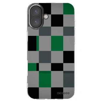 Picasee silikónový prehľadný obal pre Apple iPhone 16 Plus - Block Grid