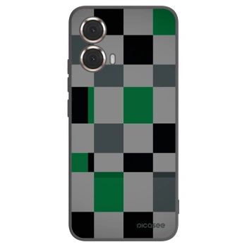Picasee silikónový čierny obal pre Motorola Moto G85 - Block Grid