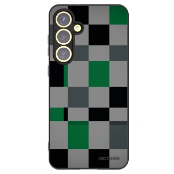 Picasee silikónový čierny obal pre Samsung Galaxy S24 FE S721B - Block Grid