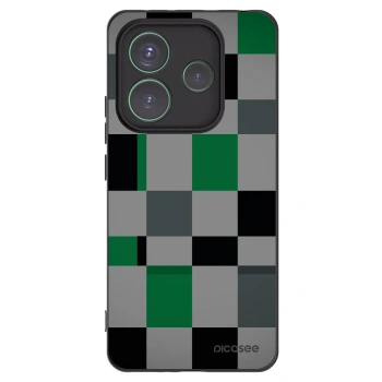 Picasee silikónový čierny obal pre Xiaomi Redmi Note 14 5G - Block Grid