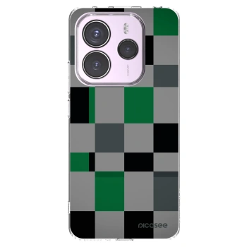 Picasee silikónový prehľadný obal pre Xiaomi Redmi Note 14 5G - Block Grid