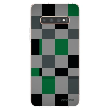 Picasee silikónový prehľadný obal pre Samsung Galaxy S10 Plus G975 - Block Grid