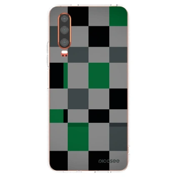 Picasee silikónový prehľadný obal pre Huawei P30 - Block Grid