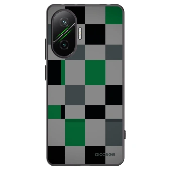 Picasee silikónový čierny obal pre Xiaomi Poco F7 5G - Block Grid
