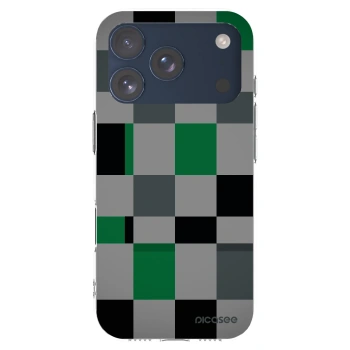 Picasee silikónový prehľadný obal pre Apple iPhone 17 Pro - Block Grid