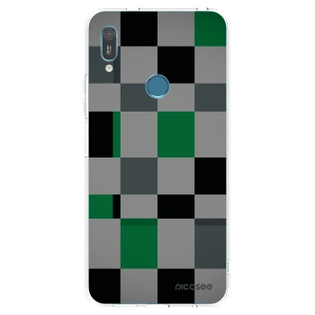 Picasee silikónový prehľadný obal pre Huawei Y6 2019 - Block Grid