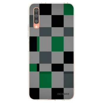 Picasee silikónový prehľadný obal pre Samsung Galaxy A70 A705F - Block Grid