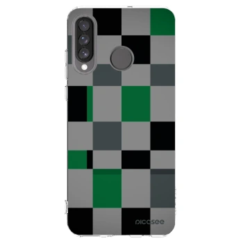 Picasee silikónový prehľadný obal pre Huawei P30 Lite - Block Grid