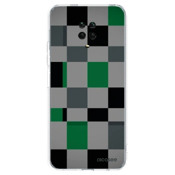 Picasee silikónový prehľadný obal pre Xiaomi Redmi Note 9 Pro - Block Grid