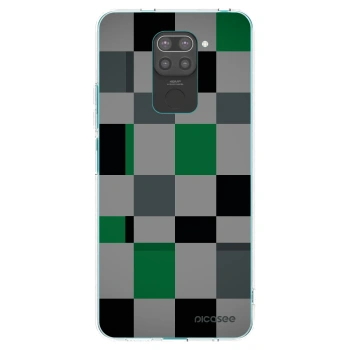 Picasee silikónový čierny obal pre Xiaomi Redmi Note 9 - Block Grid