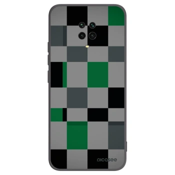 Picasee silikónový čierny obal pre Xiaomi Redmi Note 9S - Block Grid