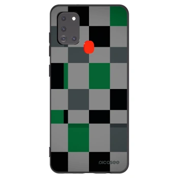 Picasee silikónový čierny obal pre Samsung Galaxy A21s - Block Grid