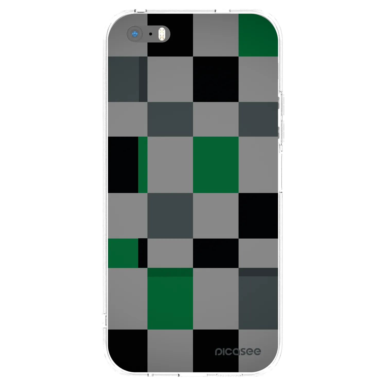 Picasee silikónový prehľadný obal pre Apple iPhone 5/5S/SE - Block Grid