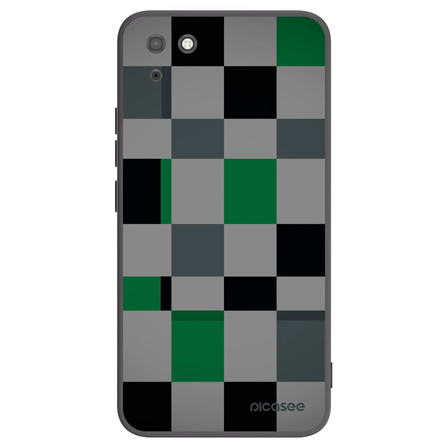 Picasee silikónový čierny obal pre Huawei Y5P - Block Grid