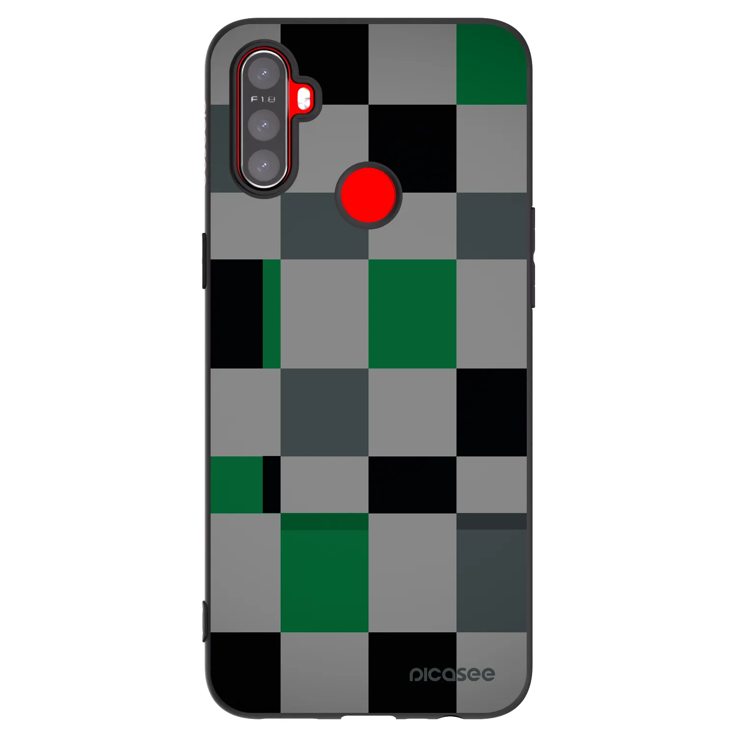 Picasee silikónový čierny obal pre Realme C3 - Block Grid