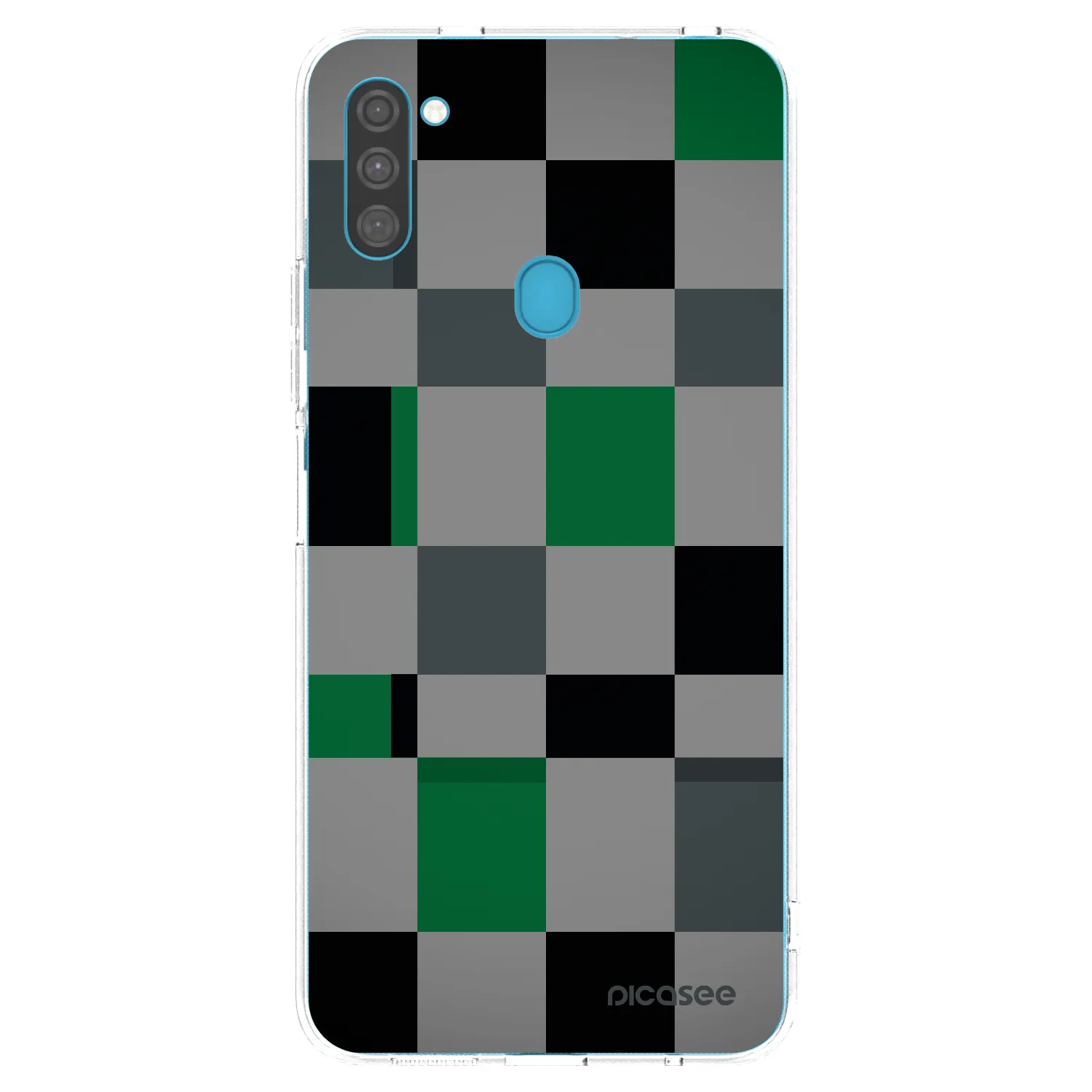 Picasee silikónový prehľadný obal pre Samsung Galaxy M11 - Block Grid
