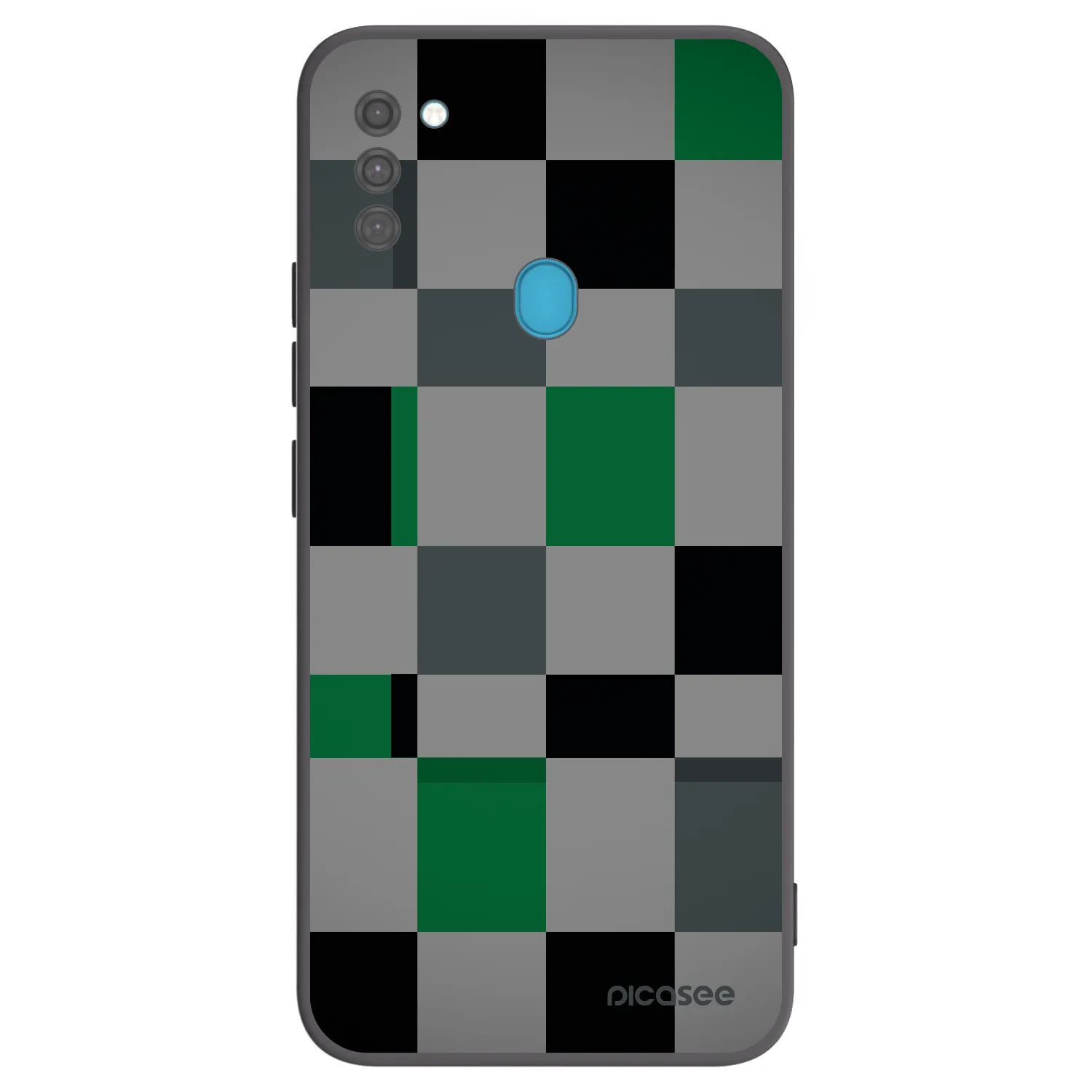 Picasee silikónový čierny obal pre Samsung Galaxy M11 - Block Grid