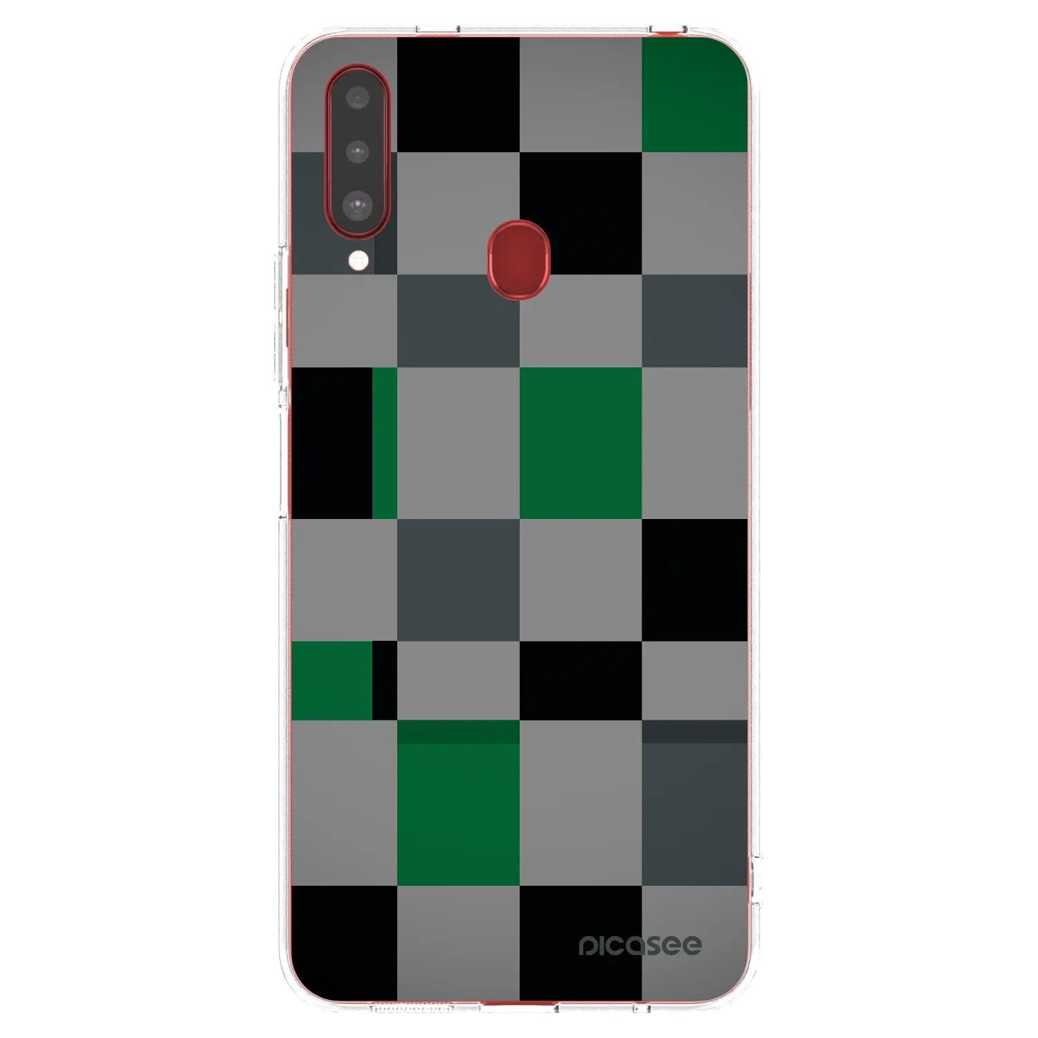 Picasee silikónový prehľadný obal pre Samsung Galaxy A20s - Block Grid