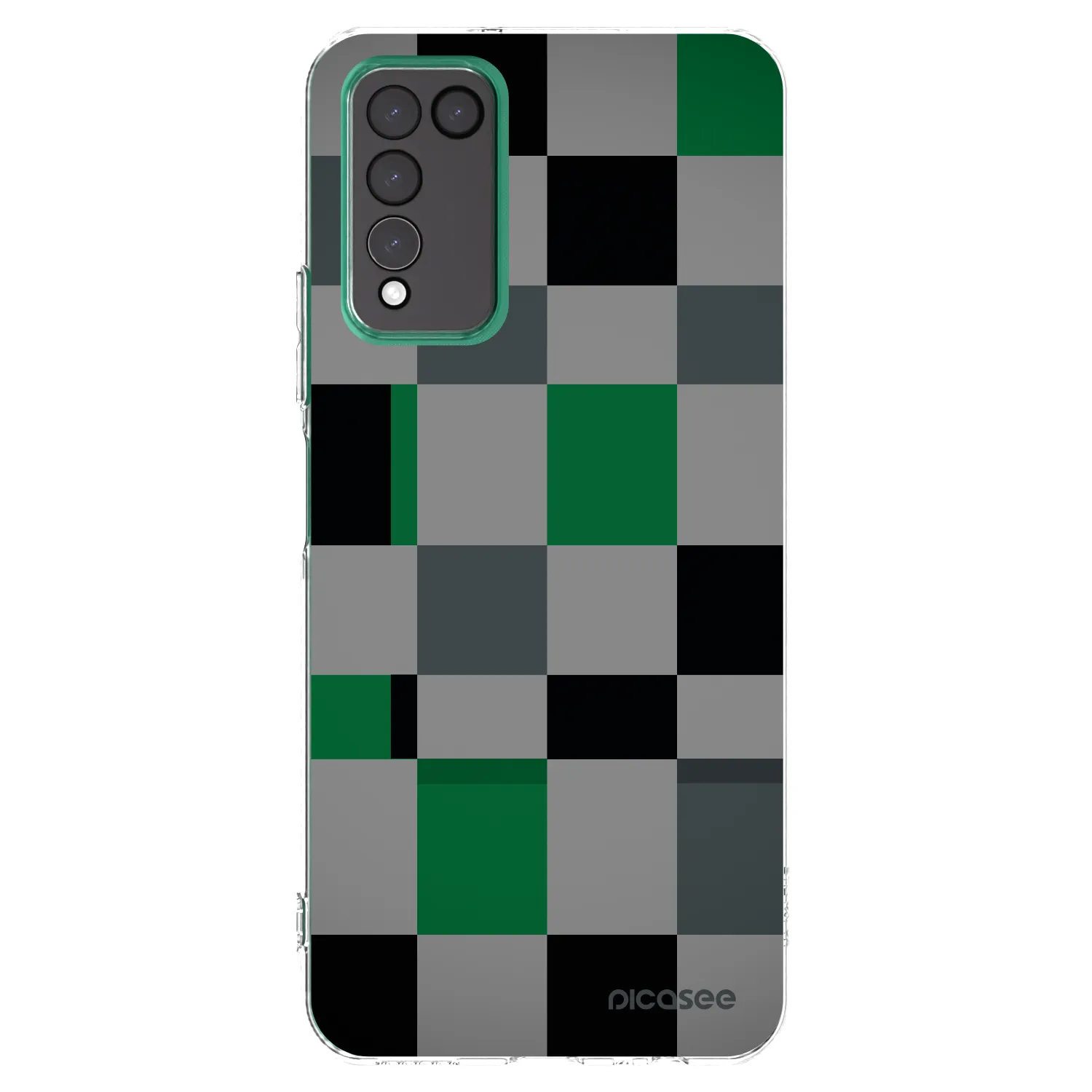 Picasee silikónový prehľadný obal pre Honor 10X Lite - Block Grid