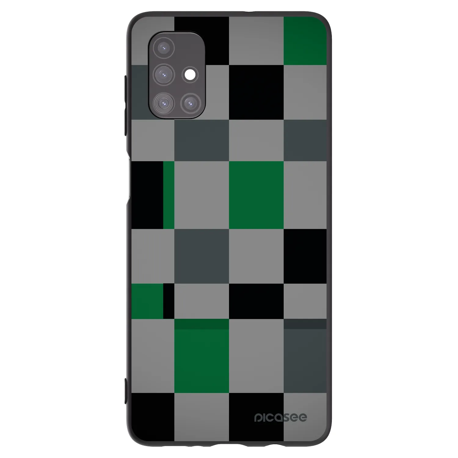 Picasee silikónový čierny obal pre Samsung Galaxy M51 M515F - Block Grid