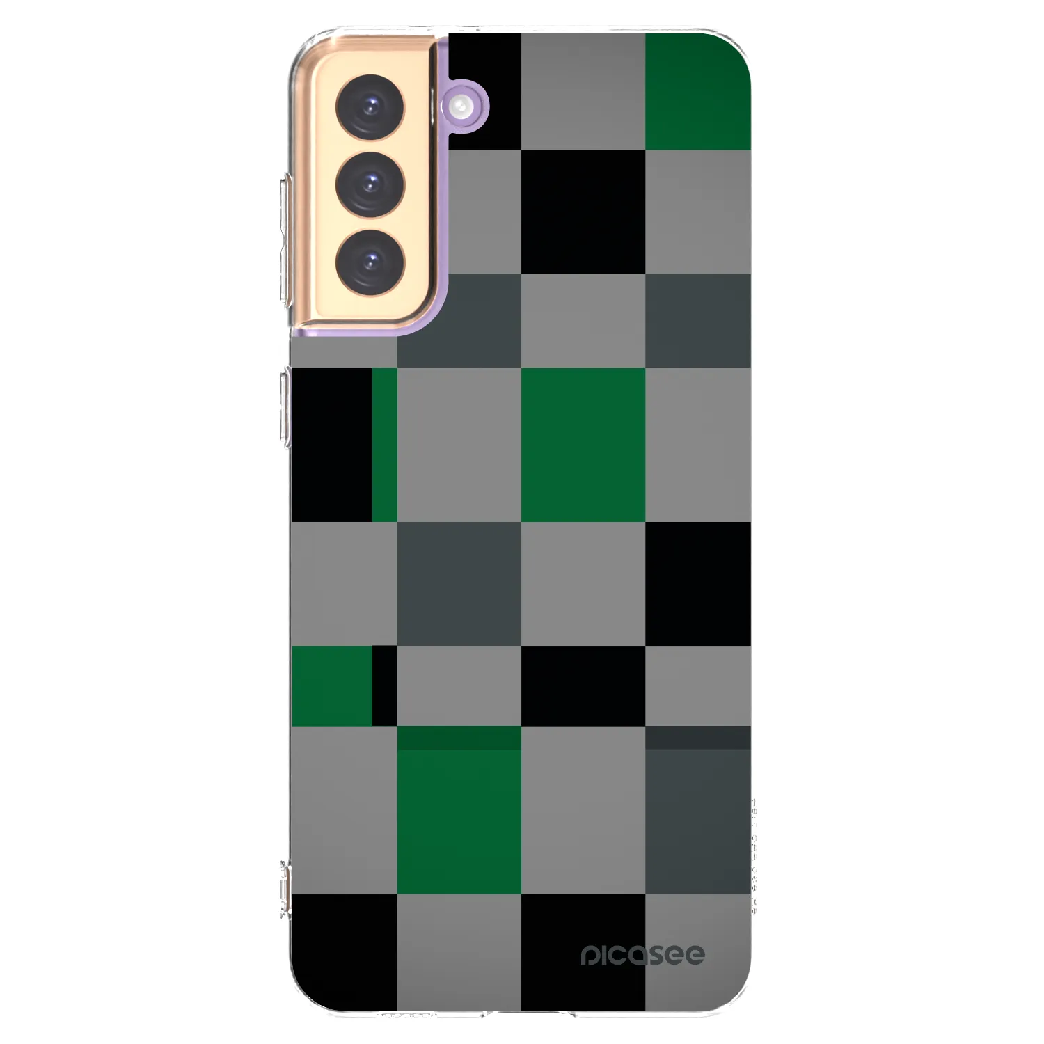 Picasee silikónový prehľadný obal pre Samsung Galaxy S21+ 5G G996F - Block Grid