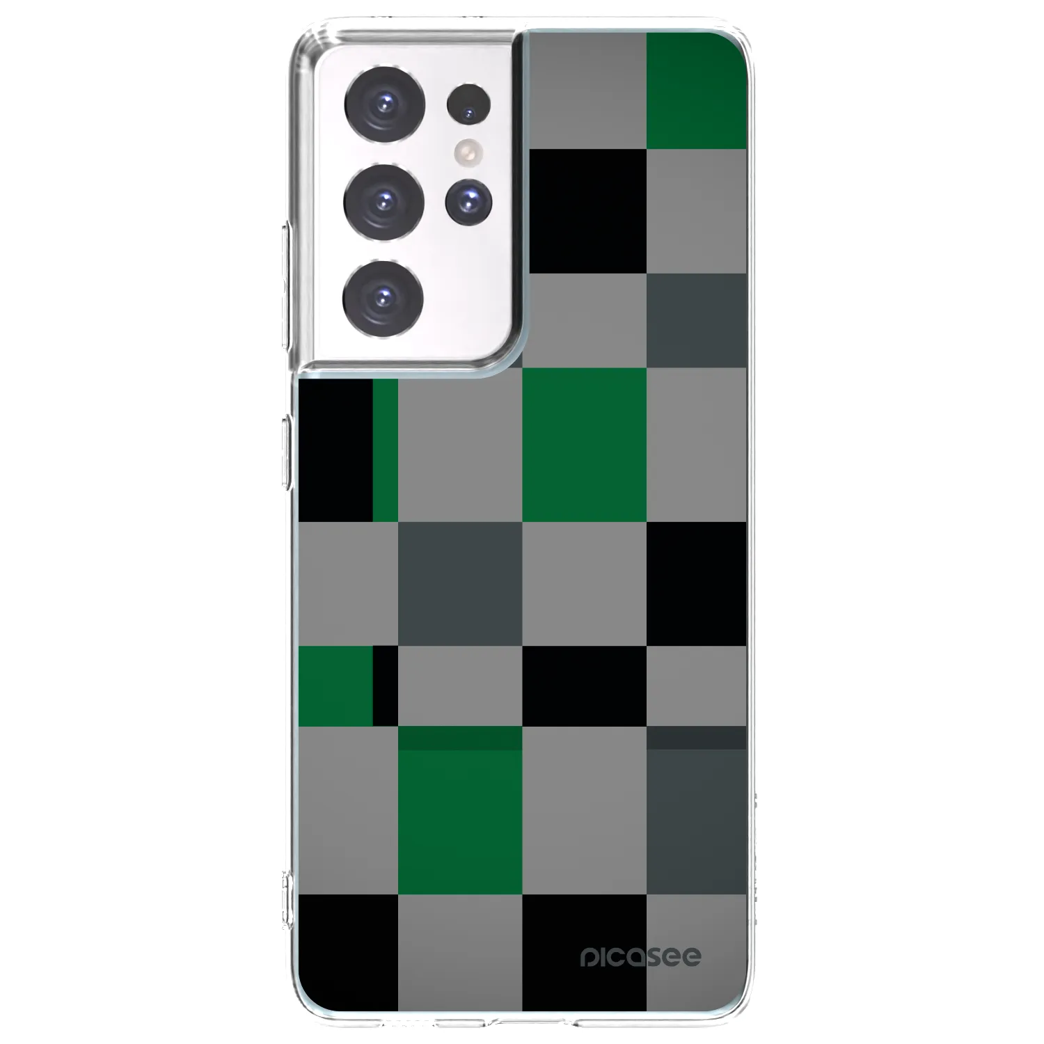 Picasee silikónový prehľadný obal pre Samsung Galaxy S21 Ultra 5G G998B - Block Grid