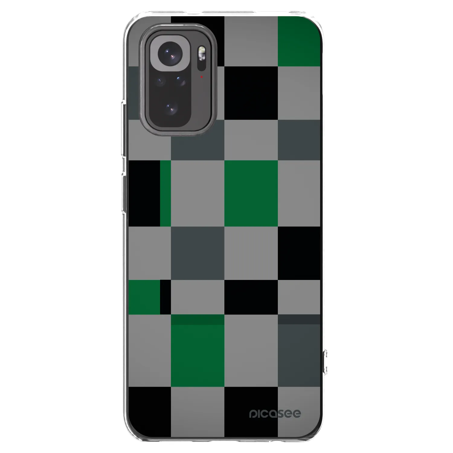 Picasee silikónový prehľadný obal pre Xiaomi Redmi Note 10 - Block Grid