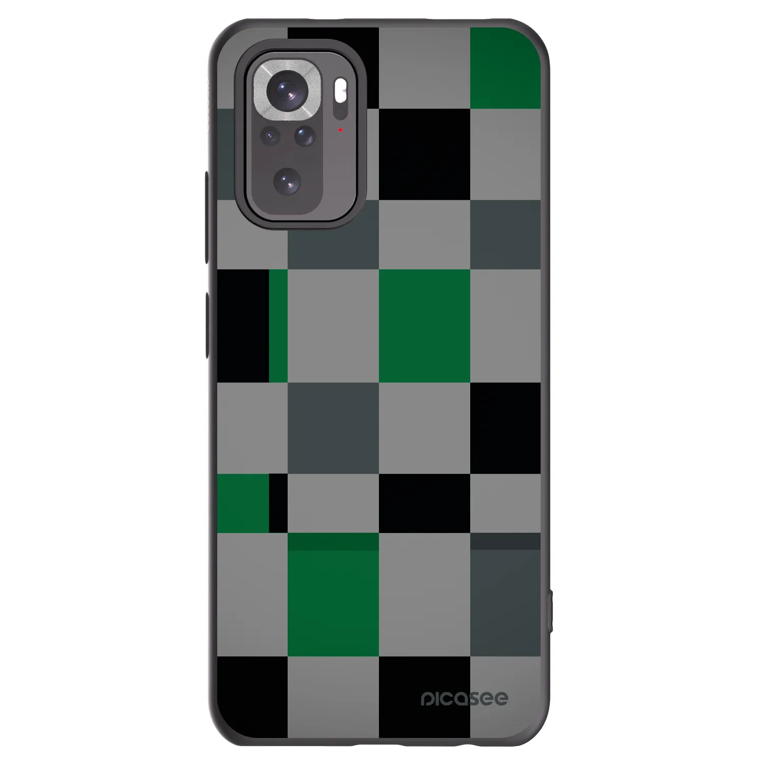 Picasee silikónový čierny obal pre Xiaomi Redmi Note 10S - Block Grid