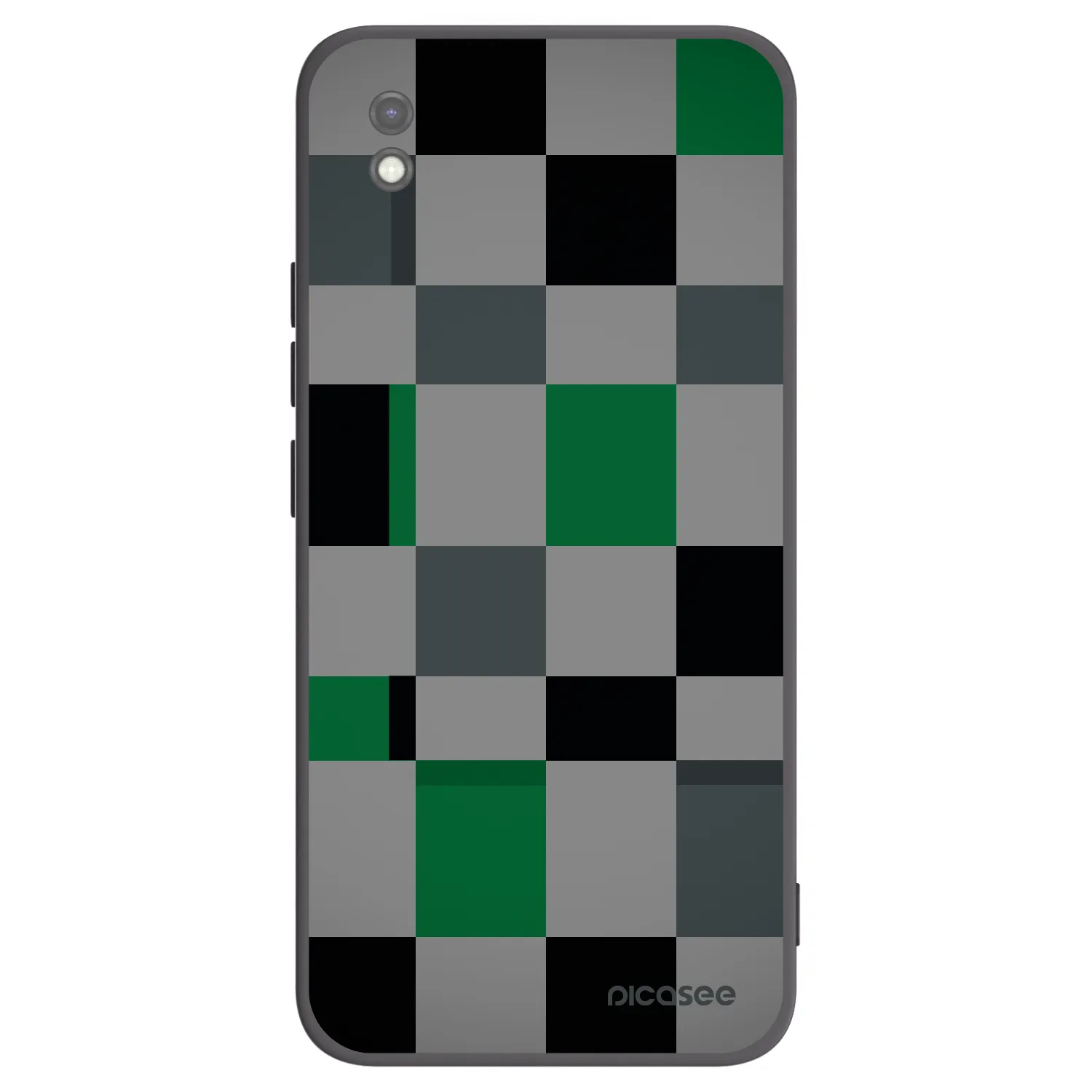 Picasee silikónový čierny obal pre Xiaomi Redmi 9AT - Block Grid