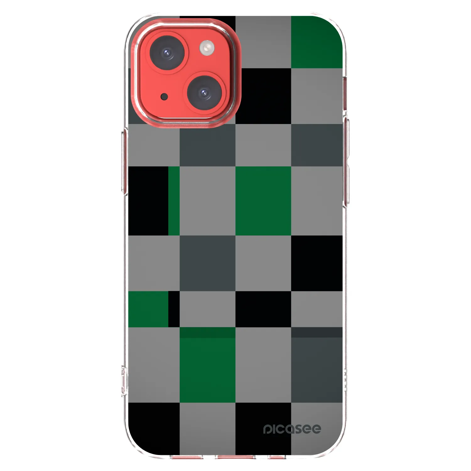 Picasee silikónový prehľadný obal pre Apple iPhone 13 mini - Block Grid