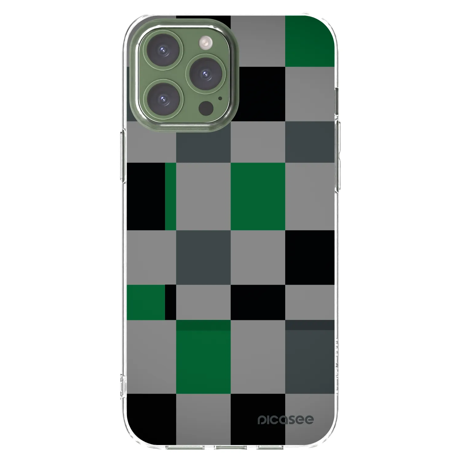 Silikónový prehľadný obal pre Apple iPhone 13 Pro Max - Block Grid