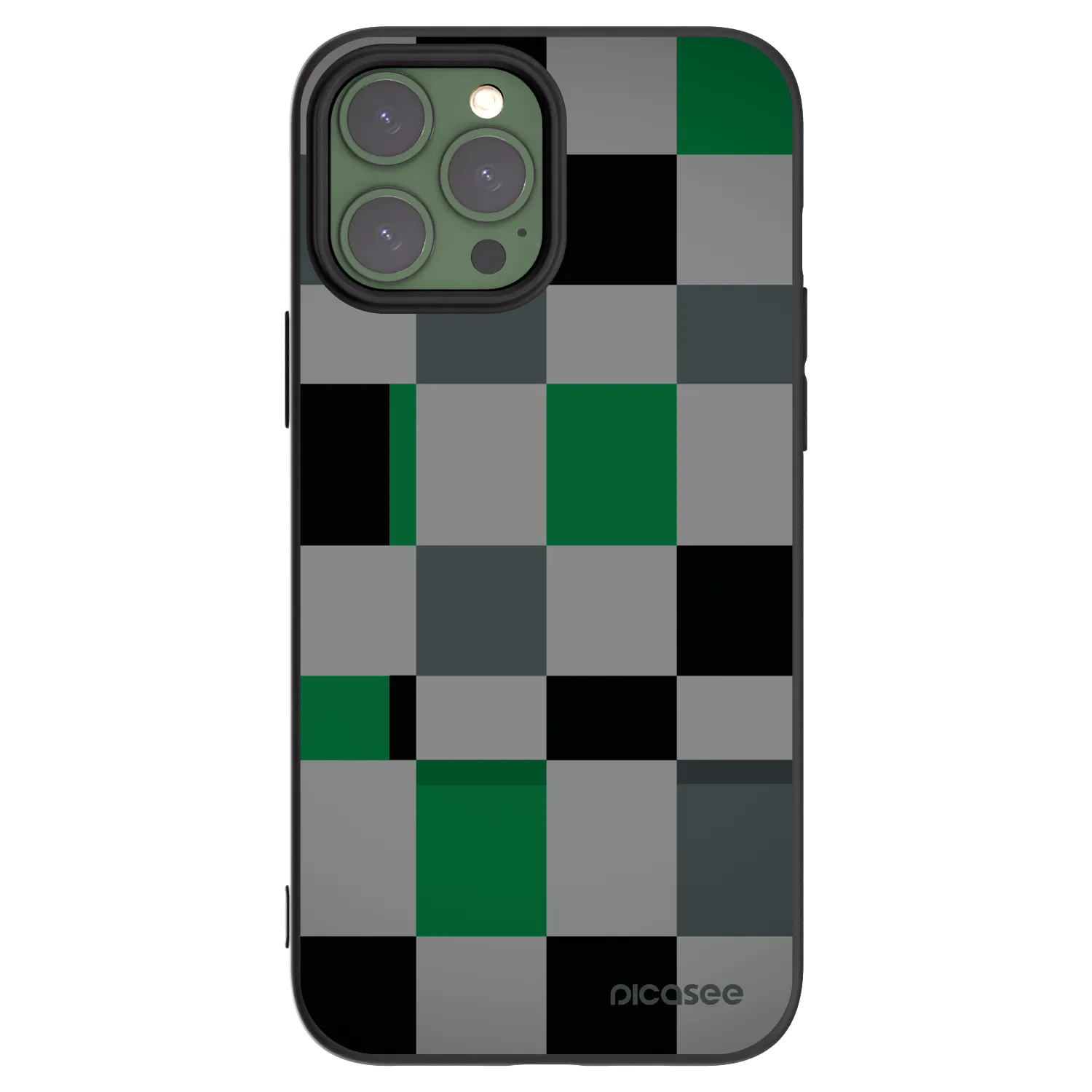 Silikónový čierny obal pre Apple iPhone 13 Pro Max - Block Grid