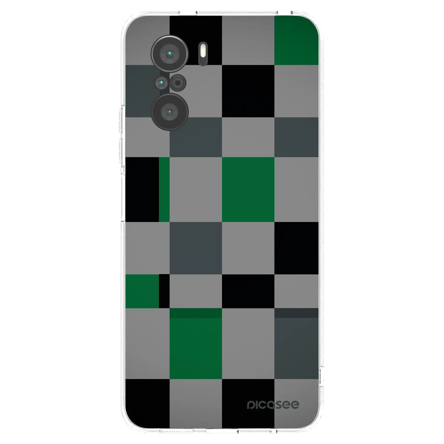 Picasee silikónový prehľadný obal pre Xiaomi Poco F3 - Block Grid