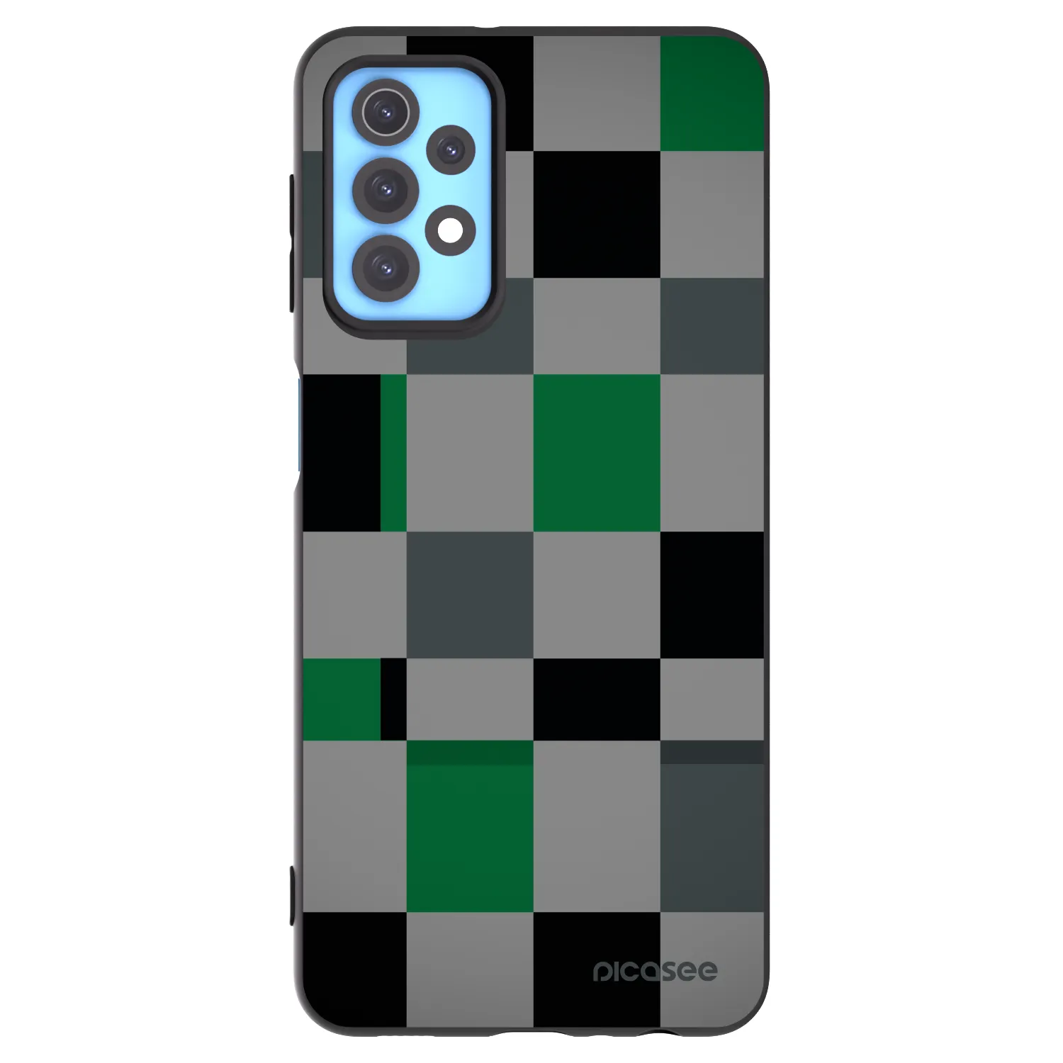 Picasee silikónový čierny obal pre Samsung Galaxy A32 4G SM-A325F - Block Grid