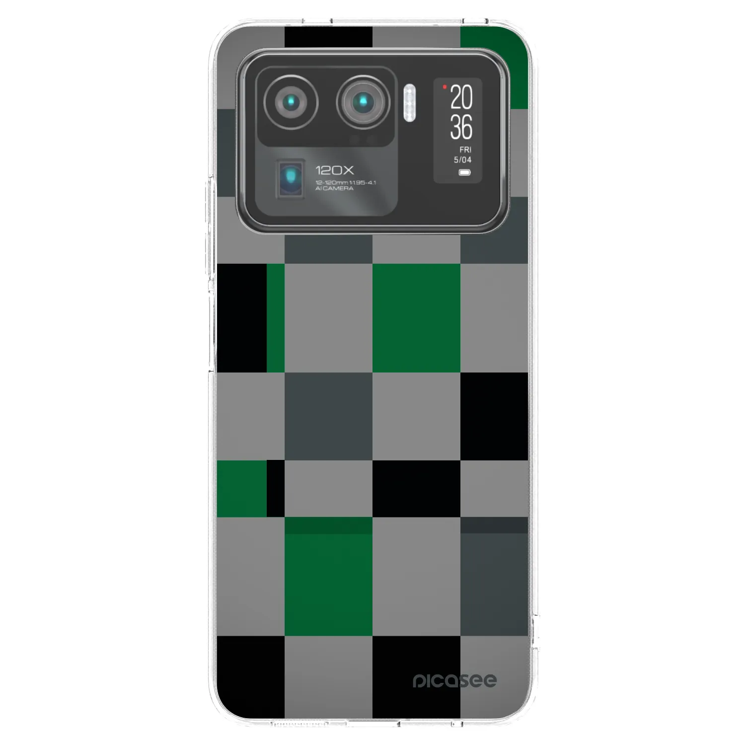 Picasee silikónový prehľadný obal pre Xiaomi Mi 11 Ultra - Block Grid