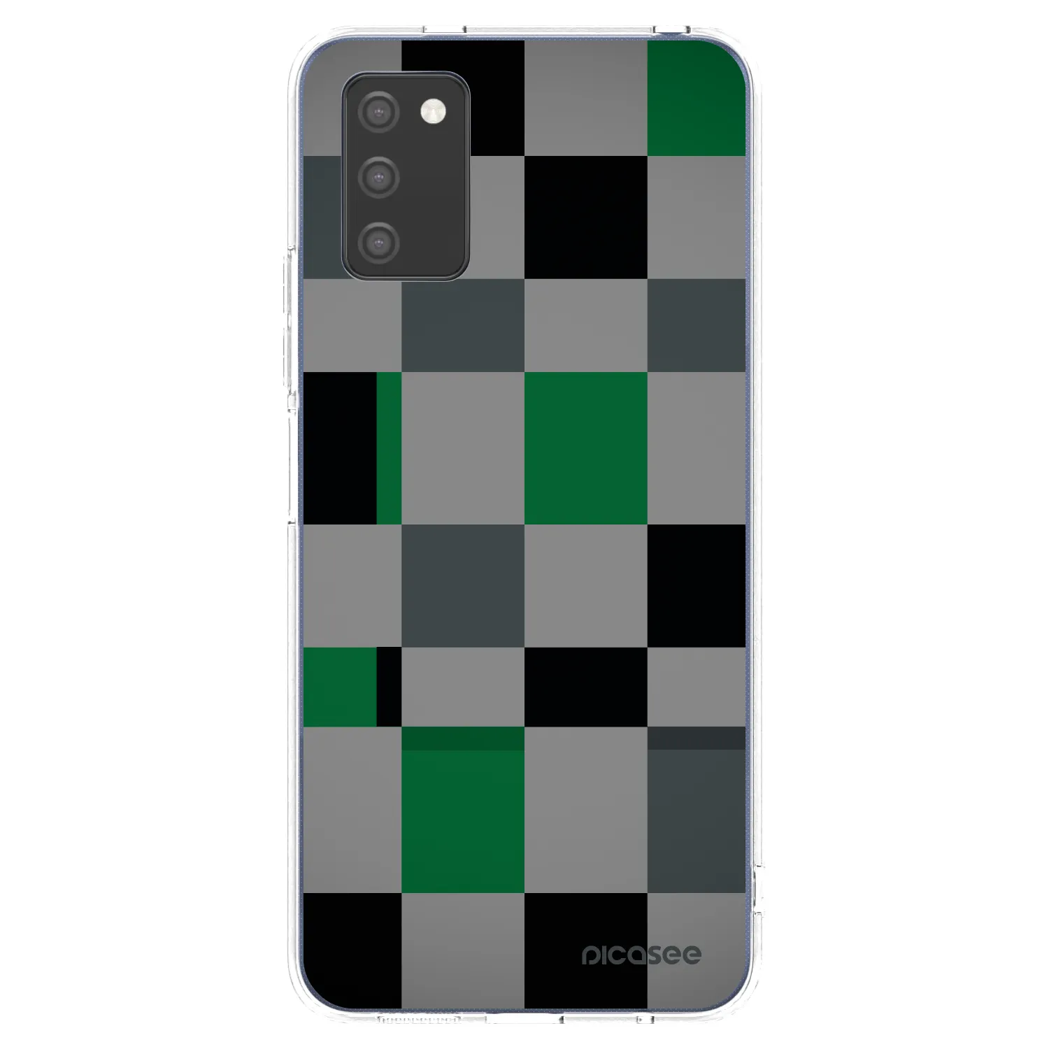 Picasee silikónový prehľadný obal pre Samsung Galaxy A02s A025G - Block Grid