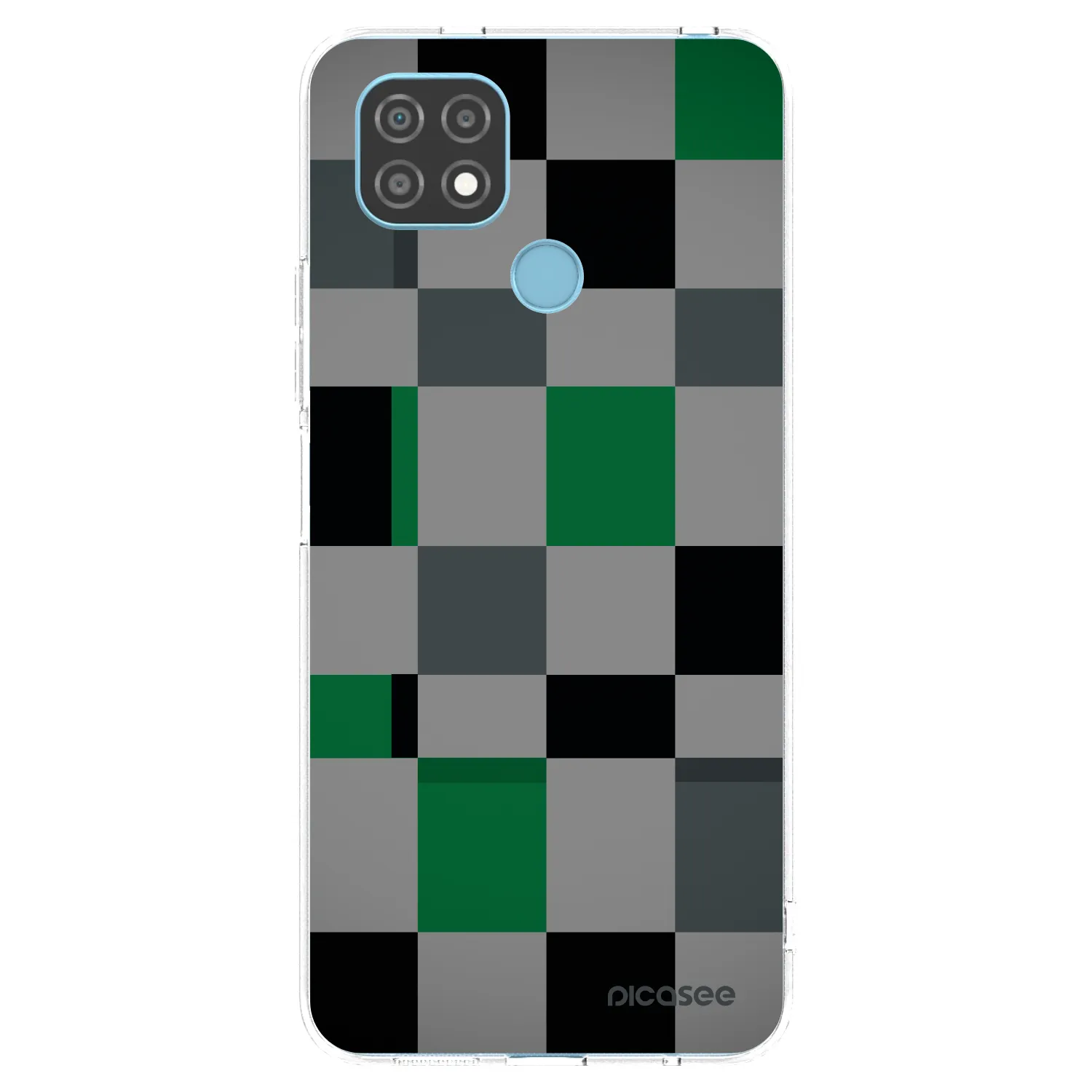 Picasee silikónový prehľadný obal pre Realme C21 - Block Grid