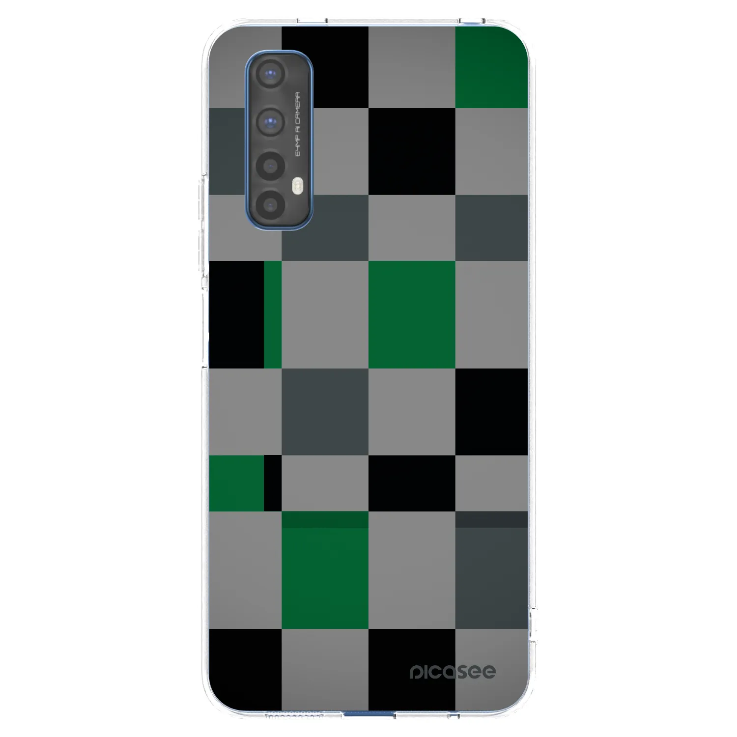 Picasee silikónový prehľadný obal pre Realme 7 - Block Grid