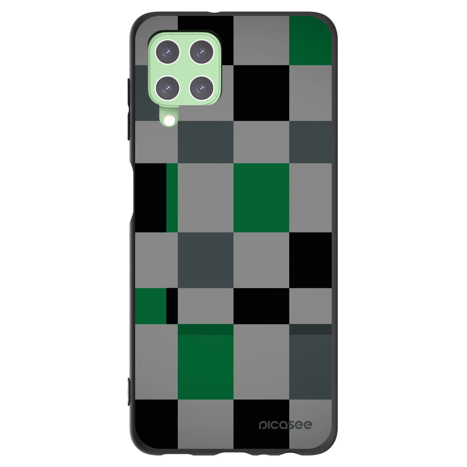 Picasee silikónový čierny obal pre Samsung Galaxy A22 A225F 4G - Block Grid