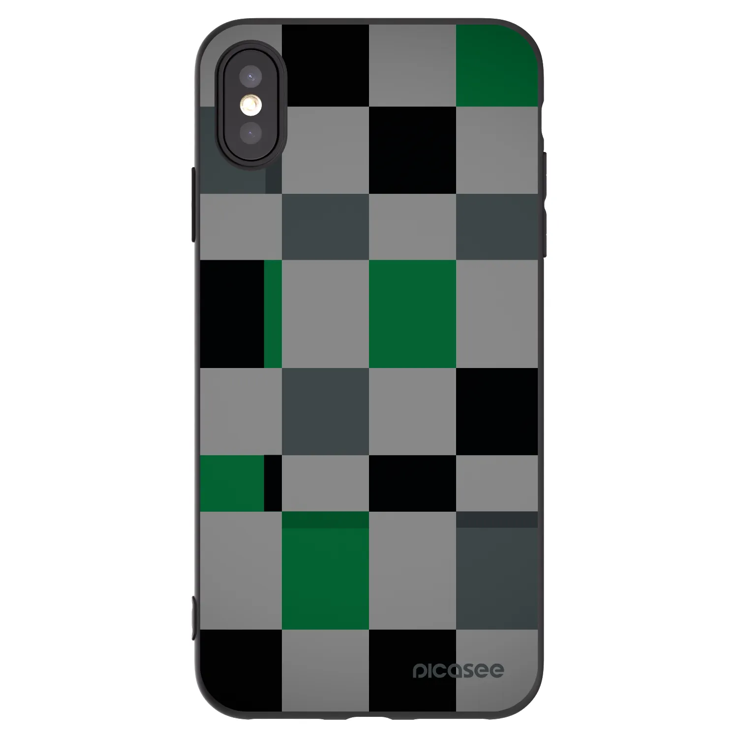 Picasee silikónový čierny obal pre Apple iPhone XS Max - Block Grid