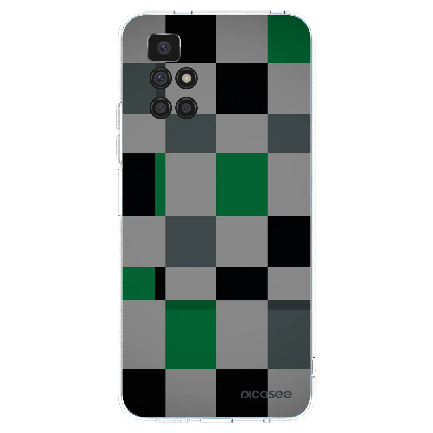 Picasee silikónový prehľadný obal pre Xiaomi Redmi 10 - Block Grid