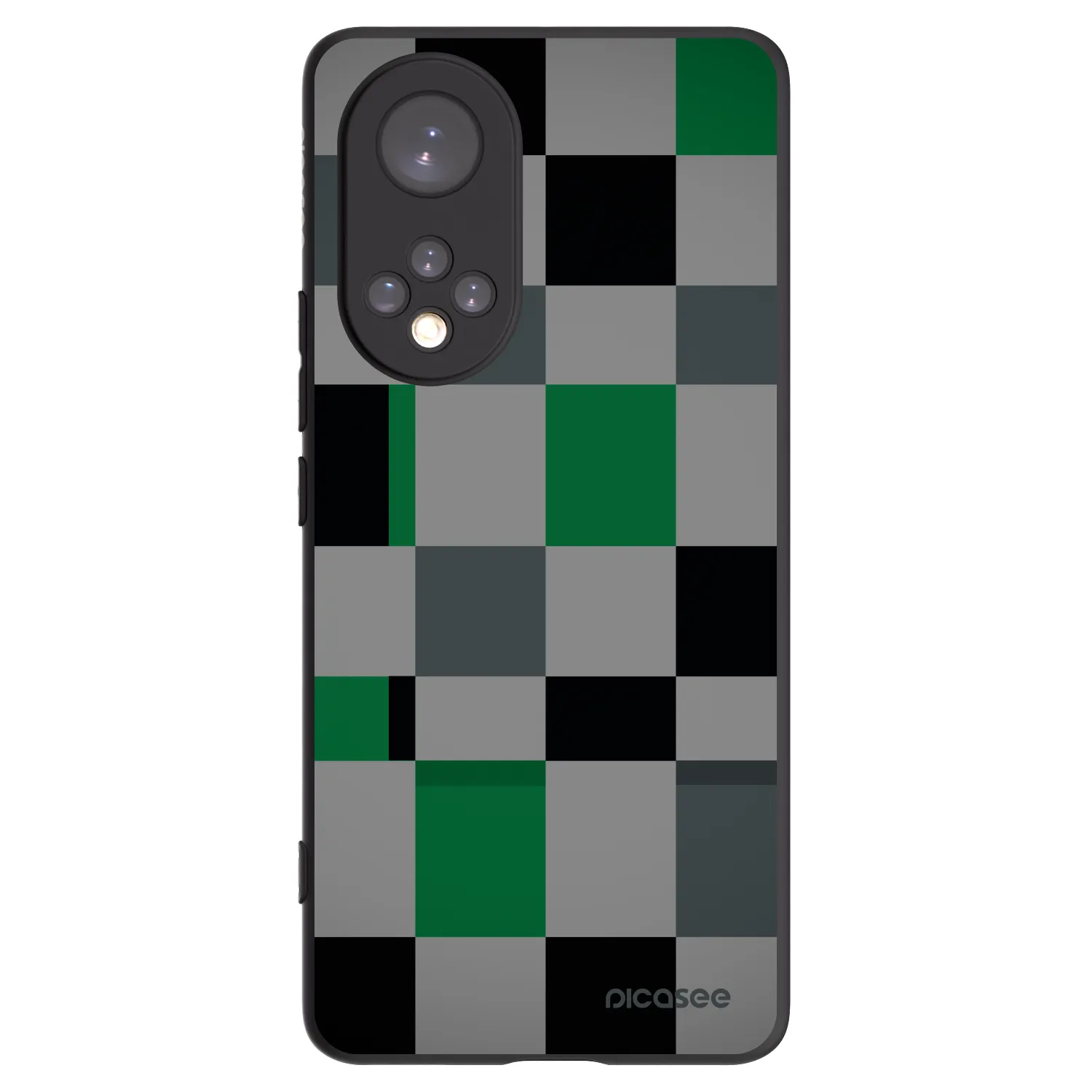 Picasee silikónový čierny obal pre Huawei Nova 9 - Block Grid