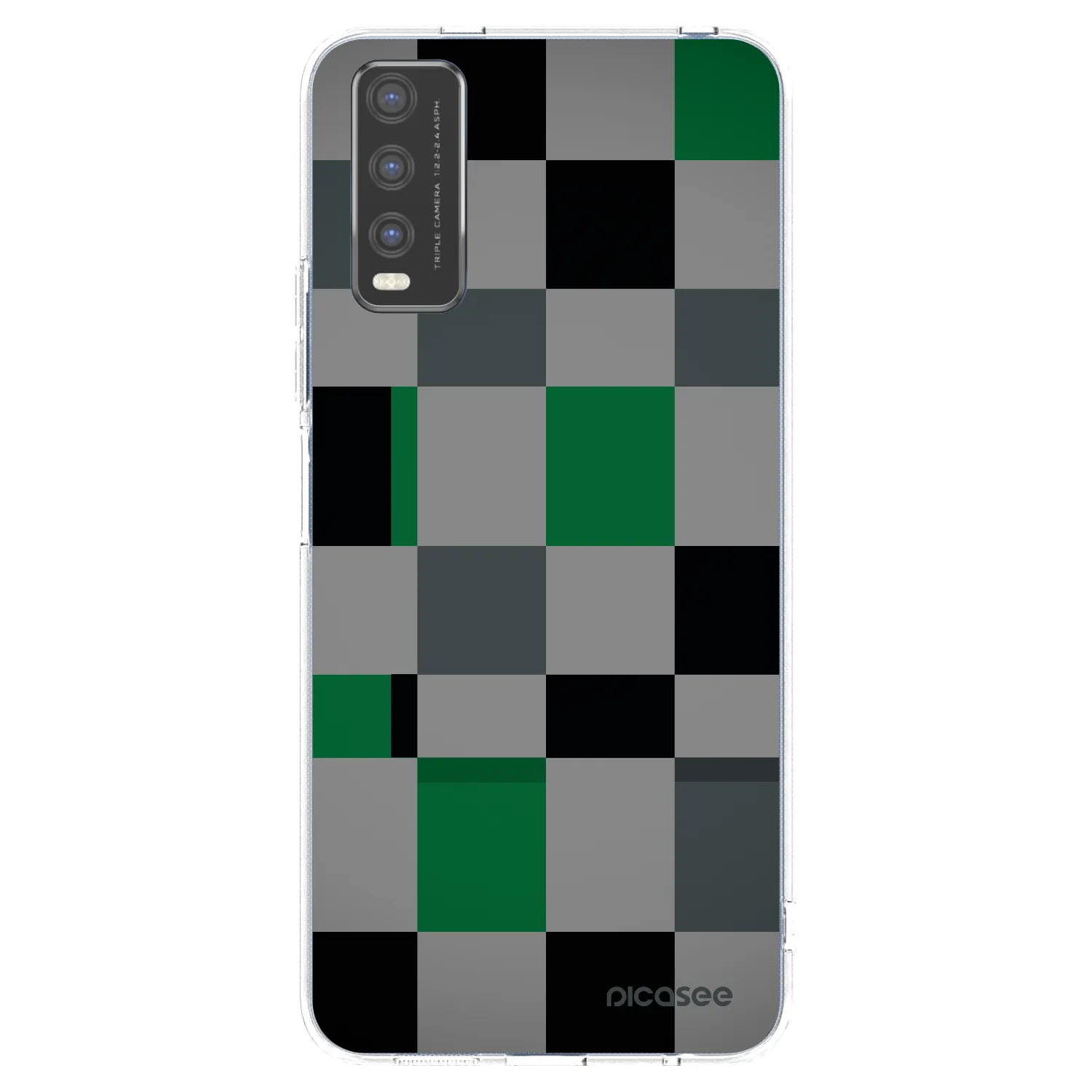 Picasee silikónový prehľadný obal pre Vivo Y20s - Block Grid