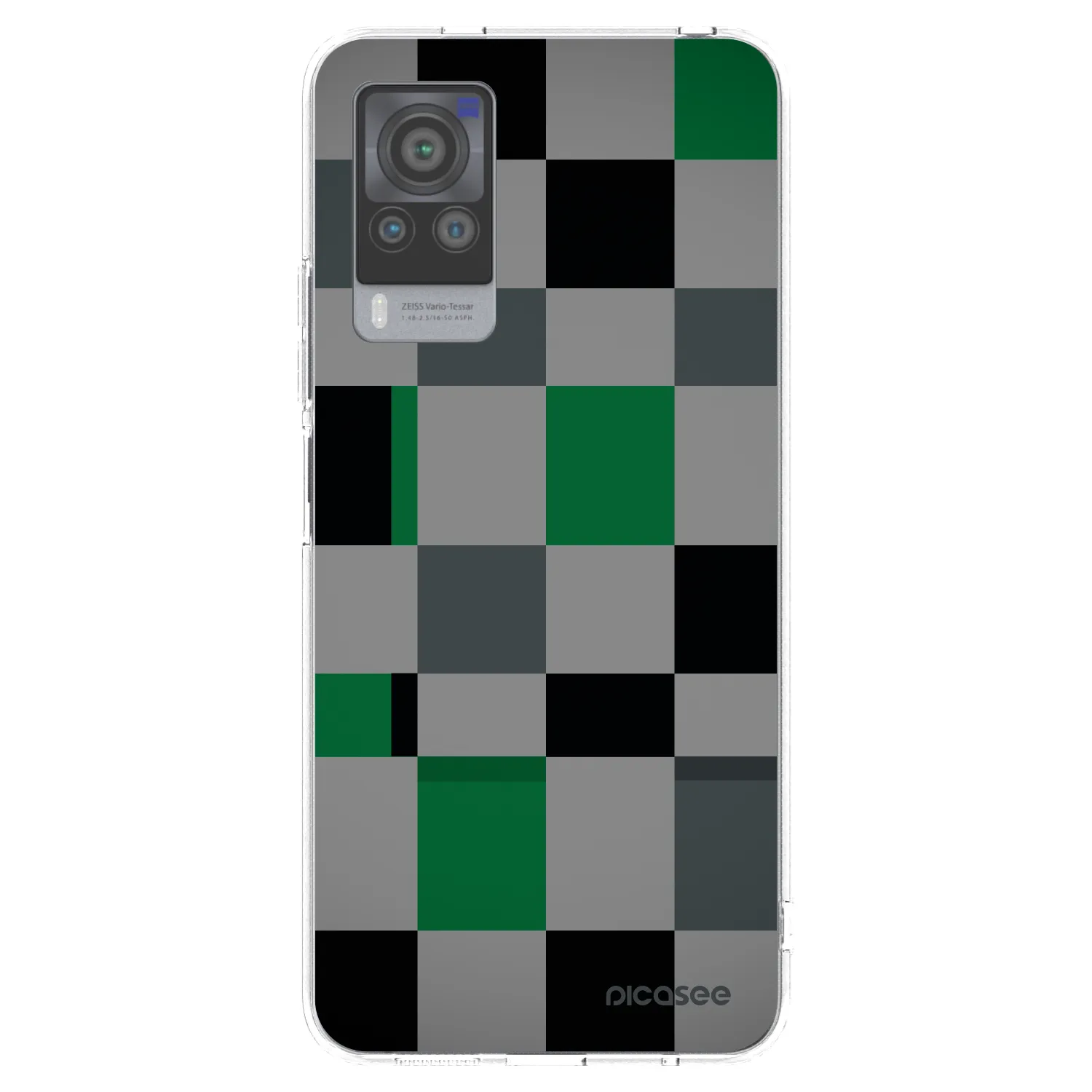 Picasee silikónový prehľadný obal pre Vivo X60 Pro 5G - Block Grid