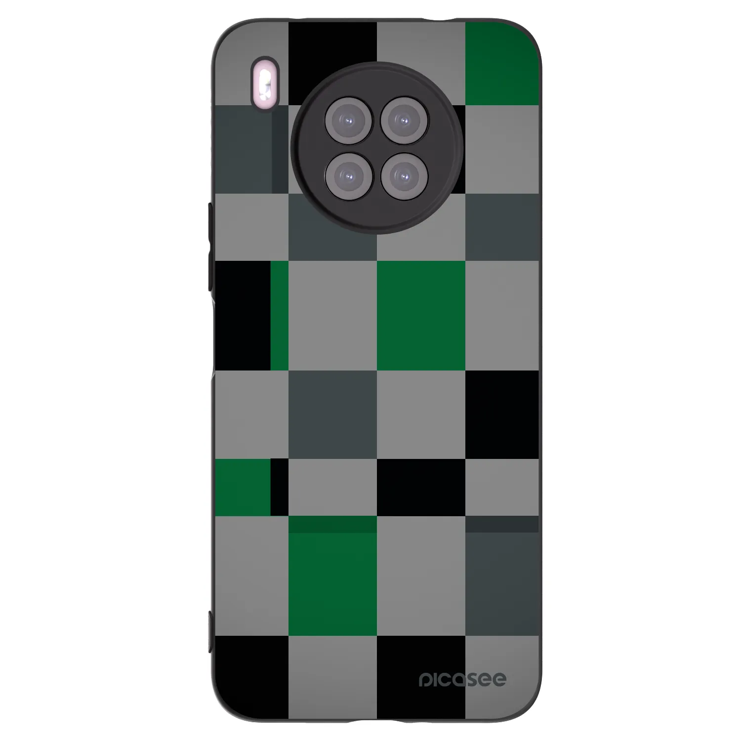 Picasee silikónový čierny obal pre Huawei Nova 8i - Block Grid