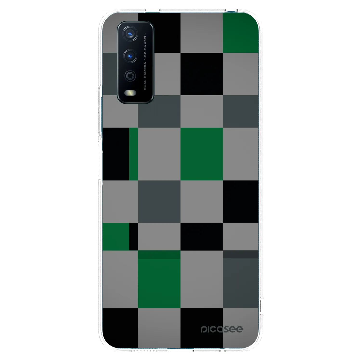 Picasee silikónový prehľadný obal pre Vivo Y11s - Block Grid